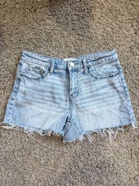 BKE Denim Shorts Size 27 Light Wash Distressed Raw Hem Stretch Jean Shorts